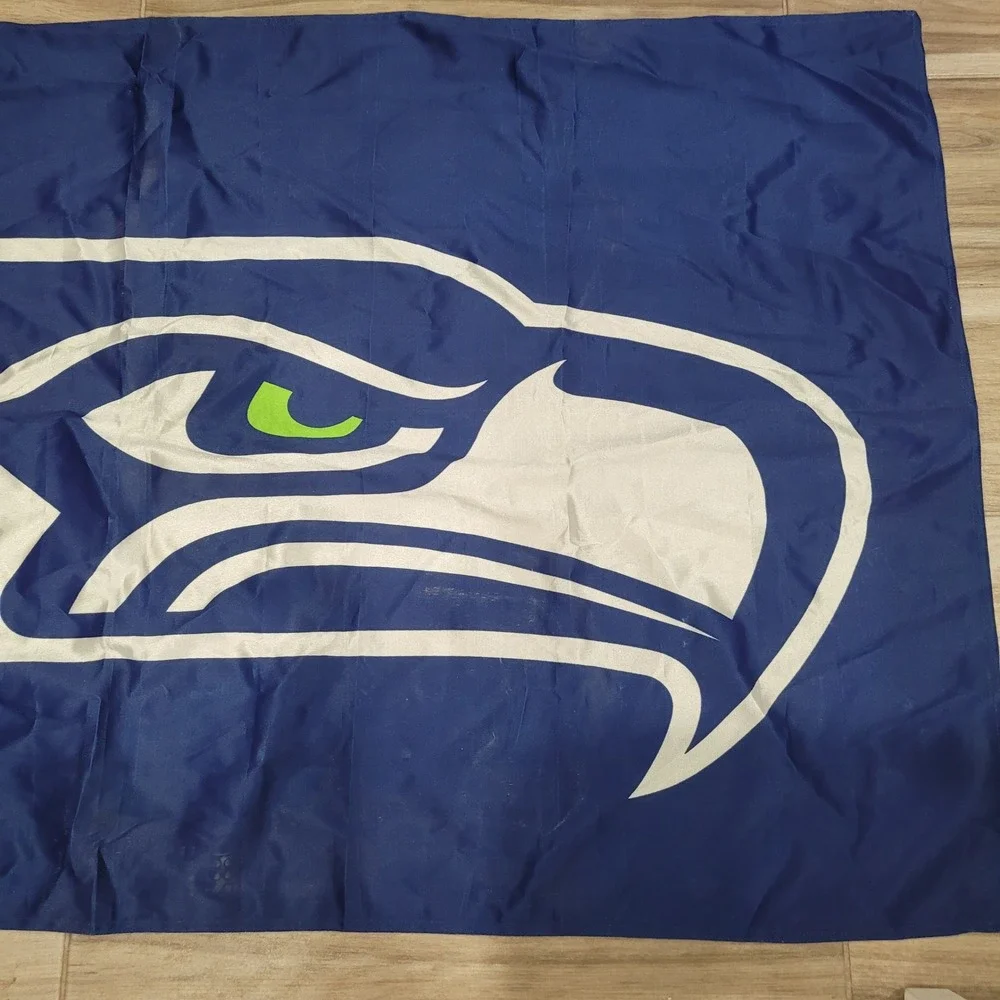 Seattle Seahawks Flag NFL Football Team Logo Banner Navy Blue 3x5 ft Fan Cave